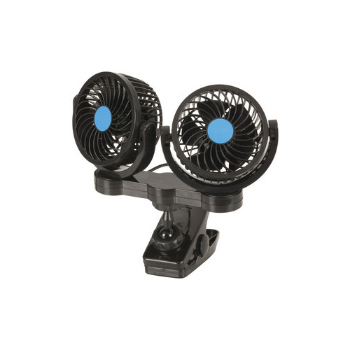 Dual 100mm 12V Fans with Clamp Mount