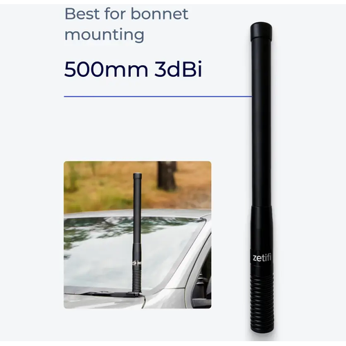 Zetifi Smart Antenna (Core) 3dBi UHF CB 580mm Matte Black + ICOM IC-455Z Pack