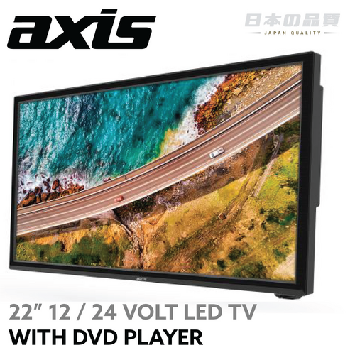 AXIS 22" 12 / 24 Volt HD TV for Caravan With DVD, PVR & Bluetooth