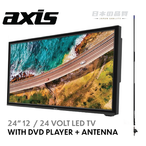 AXIS 24" 12 / 24 Volt HD TV for Caravan With DVD, PVR, Bluetooth + Antenna