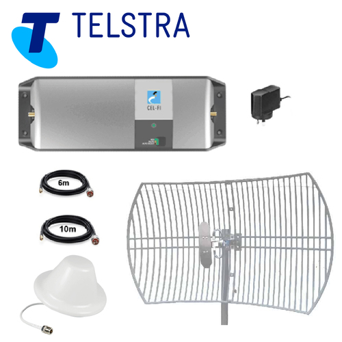 Cel-Fi Go Telstra 3G/4G Mobile Signal Repeater Booster Building Pack w/ Ceiling Dome & Parabolic Grid Antenna