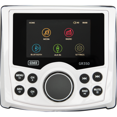 GME GR350BTW Bluetooth AM/FM Marine Stereo - White