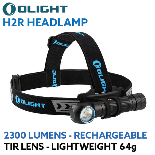 Olight H2R 2300 lumen rechargeable LED headlamp and angle torch - Cool White