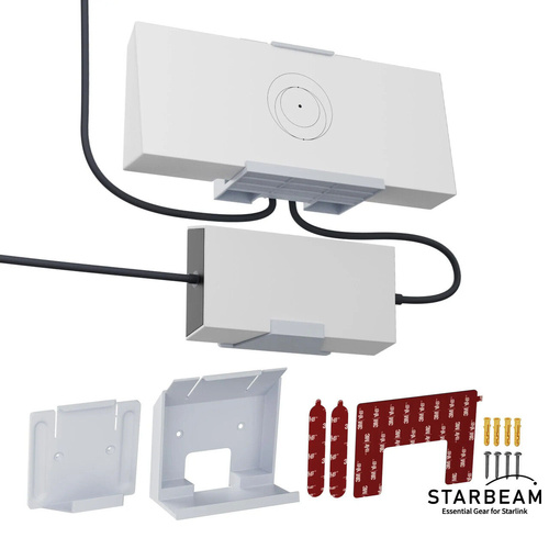 STARBEAM Starlink Gen 3 Router & Power Supply Wall Mount Kit  Adhesive Mount