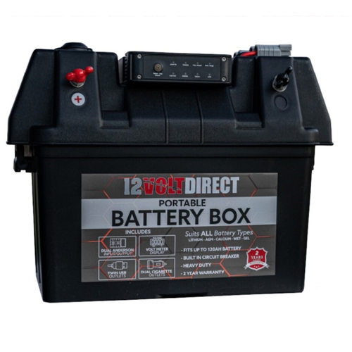 20 Amp Plug & Play Portable Dual Battery Box Powerstation Kit w/ integrated DC to DC Charger