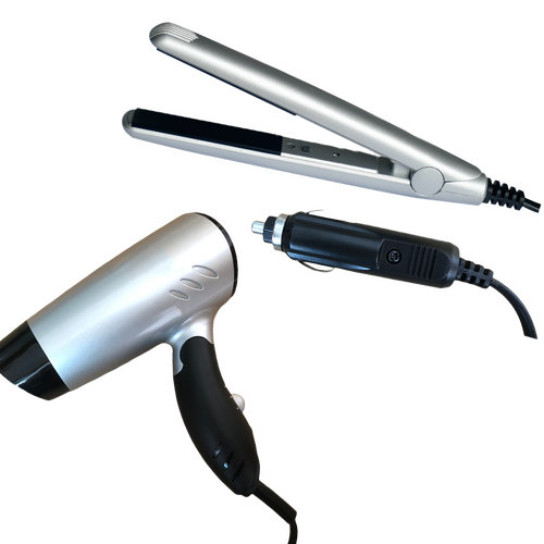 COMBO DEAL 12 Volt Direct Hair Dryer & FREE Hair Straightener