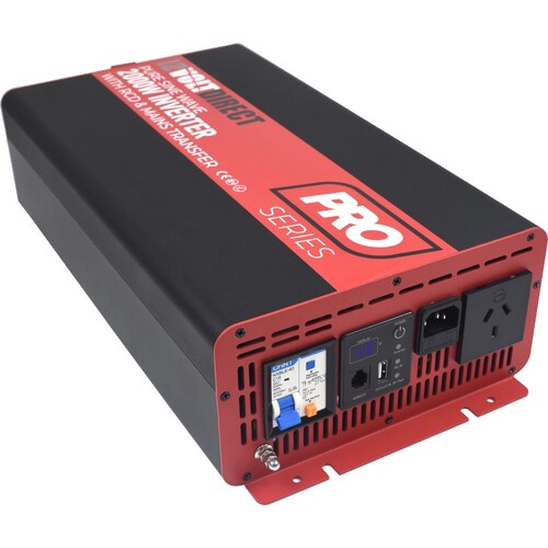 2000w Pure Sine Wave Inverter with RCD & Mains Transfer Switch 12V DC to 240V AC 