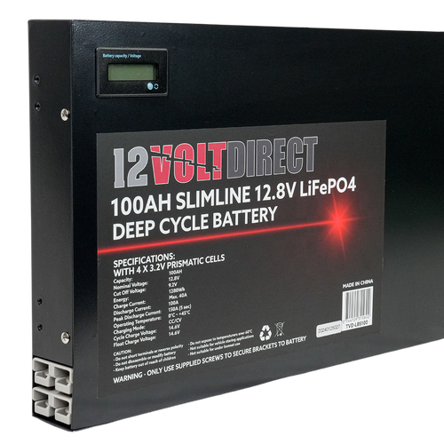 100Ah 12.8V Super Slimline Lithium LiFePO4 Deep Cycle Battery