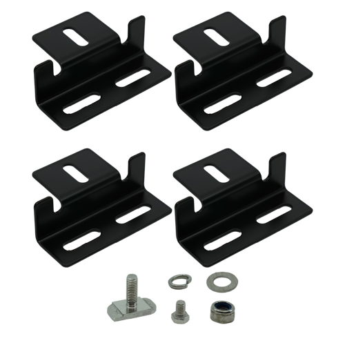 12 Volt Direct - Roof Rack Mounting Brackets for Solar Panels Black Set of 4