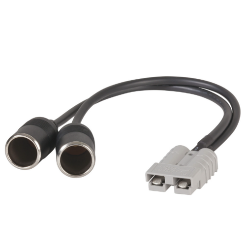 50A Anderson Style Plug to Twin Cigarette Socket Adapter Cable Lead