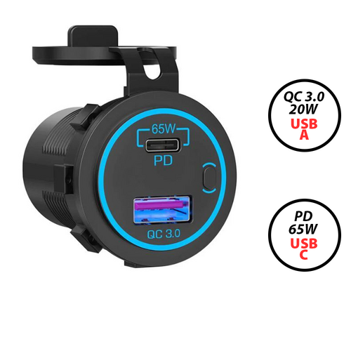 83W 12V USB-C PD Car Charger with QC 3.0  Laptop & Device Fast Charging