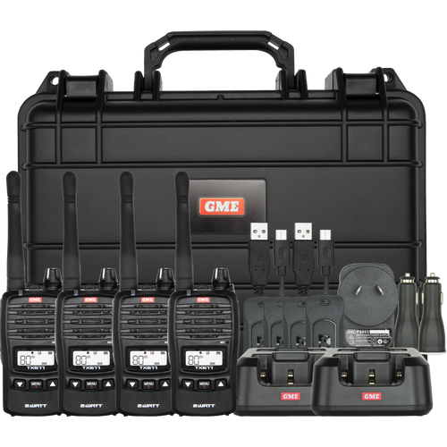 GME TX677QP 2 Watt UHF CB Handheld Radio - Quad Pack