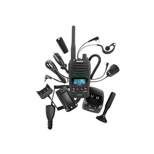 Uniden UH850S-DLX 5 Watt UHF Waterproof CB Handheld Radio - Deluxe Pack