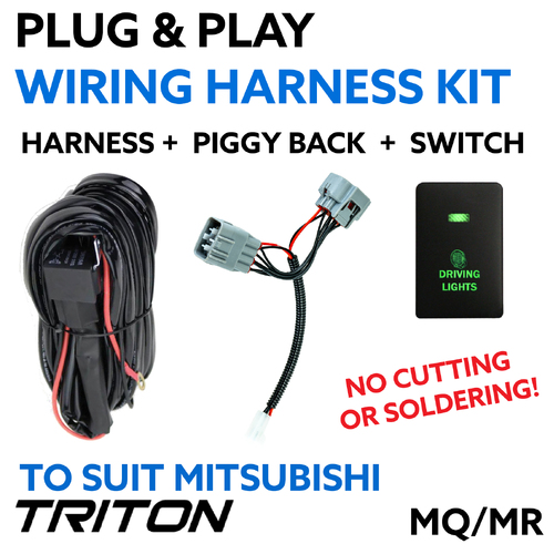 Mitsubishi Triton MQ / MR Plug & Play Driving Light / Lightbar Wiring Harness