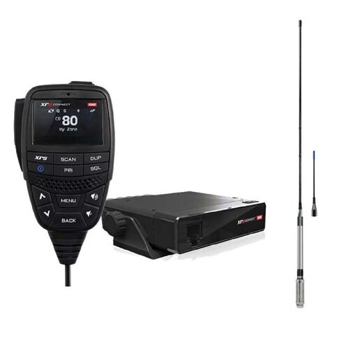 GME XRS-330C XRS™ Connect Super Compact UHF CB Radio + AE4018K2 + AE4002  3/6.5dBi Antennas Twin Pack